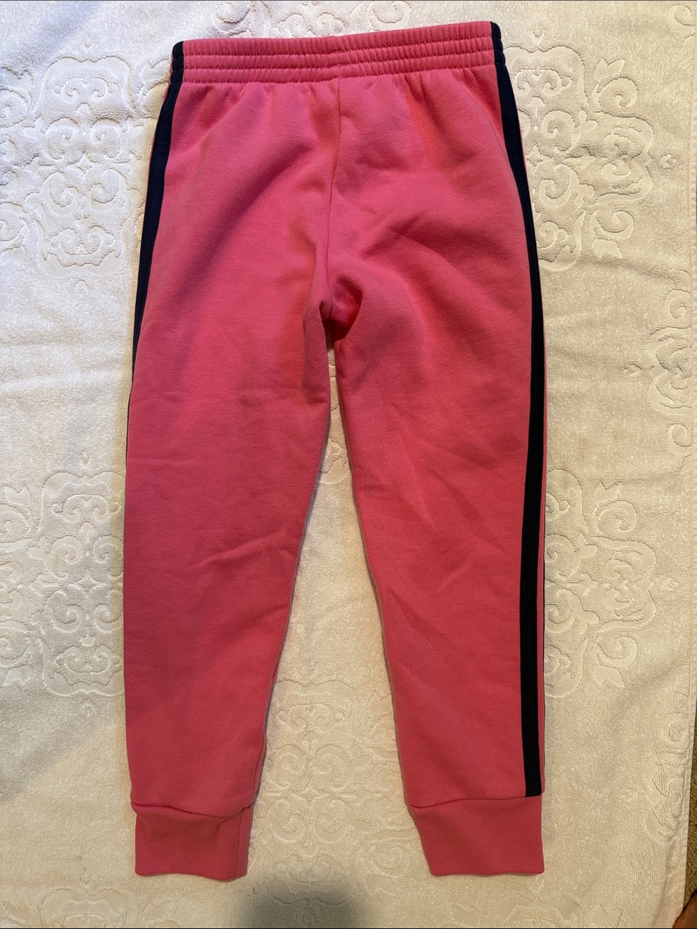 adidas Pink Kids Hoodie & Joggers with Black Stripes Girls Size 7 - Picture 4 of 4